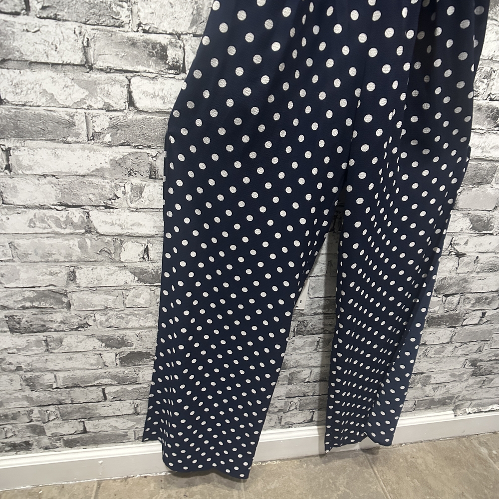 EUC One Clothing Los Angeles Navy Polka Dot Jumpsuit Size XS - Picture 3 of 14